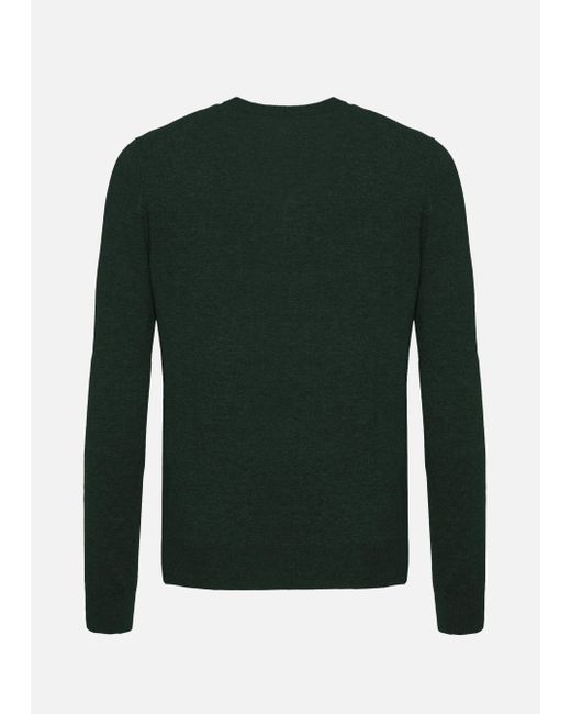 Malo Green Cashmere And Silk V-Neck Sweater for men