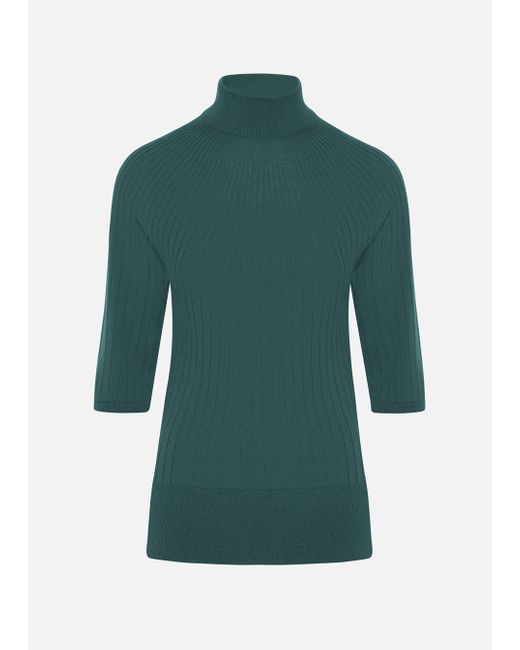 Malo Green Organic Virgin Wool Turtleneck Sweater