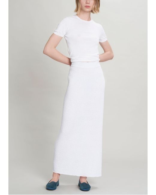 Malo White Cotton Skirt