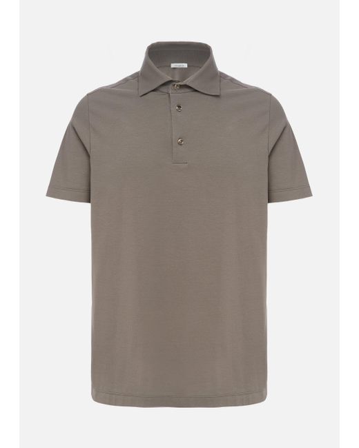 Malo Gray Stretch Cotton Polo Shirt for men