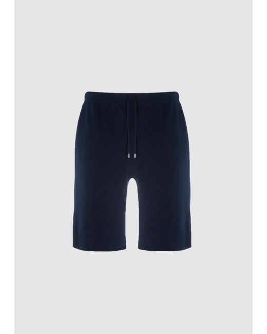 Malo Blue Cotton Bermuda Shorts for men