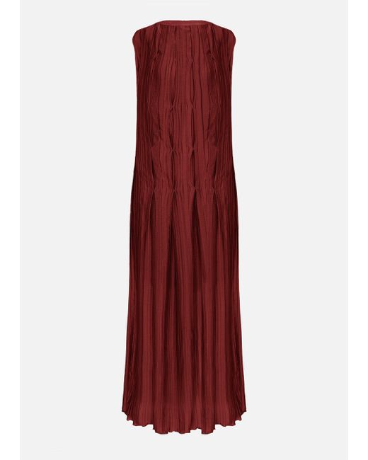 Malo Red Pleated Dress