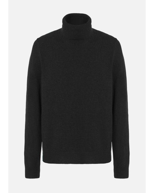 Malo Black Cashmere Turtleneck Sweater for men