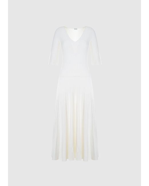Malo White Cotton Dress