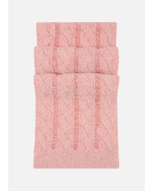 Malo Pink Cashmere, Wool And Silk Mouliné Scarf