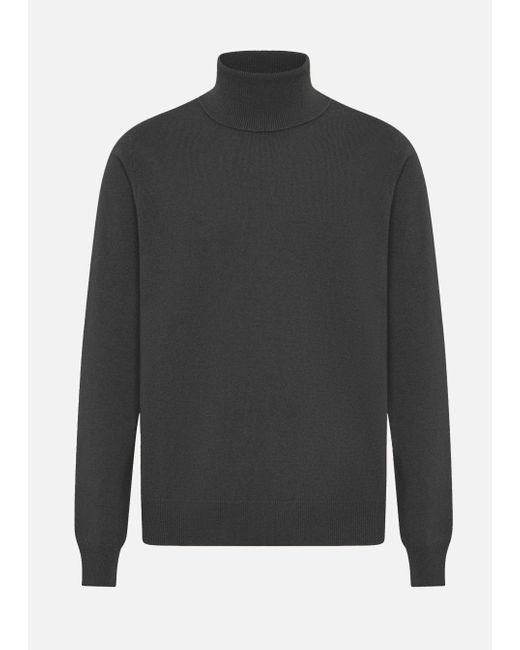 Malo Gray Cashmere Turtleneck Sweater for men
