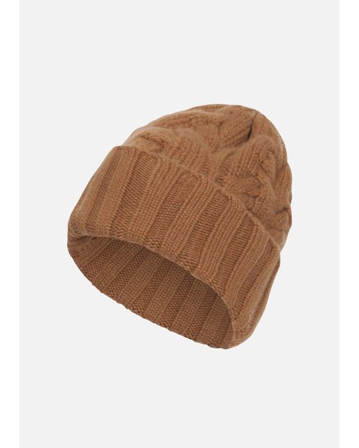 Malo Brown Braided Cashmere Hat