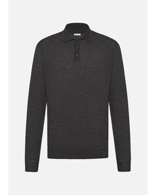 Malo Gray Merino Wool Polo Shirt for men