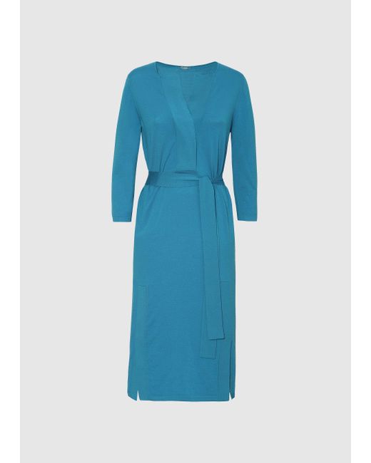 Malo Blue Virgin Wool Dress