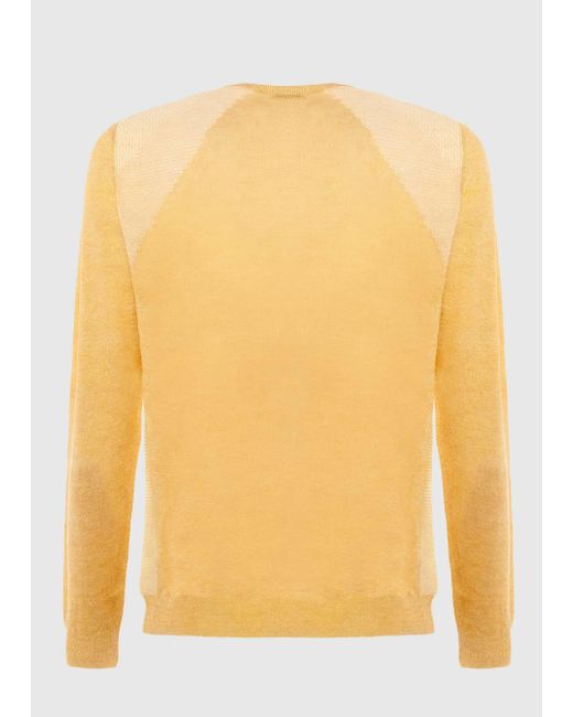 Malo Linen And Cotton Crewneck Sweater in Yellow for Men | Lyst