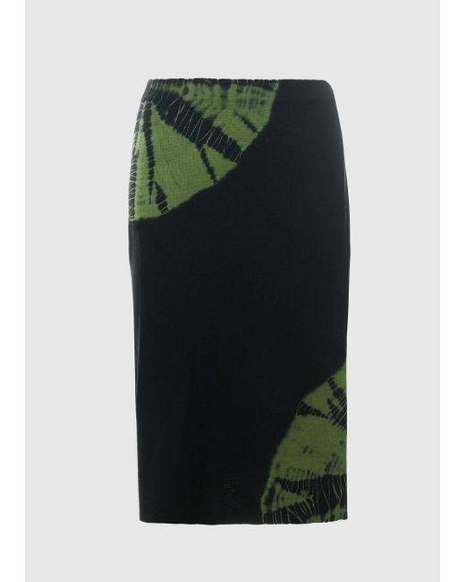 Malo Green Silk And Cotton Skirt