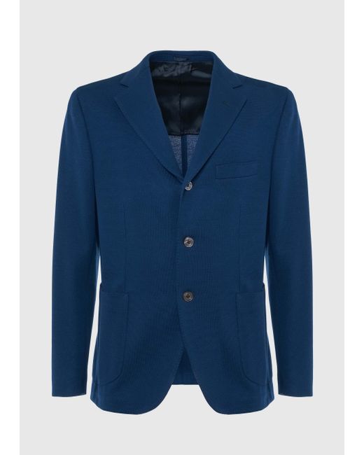 Malo Blue Cotton Jacket for men