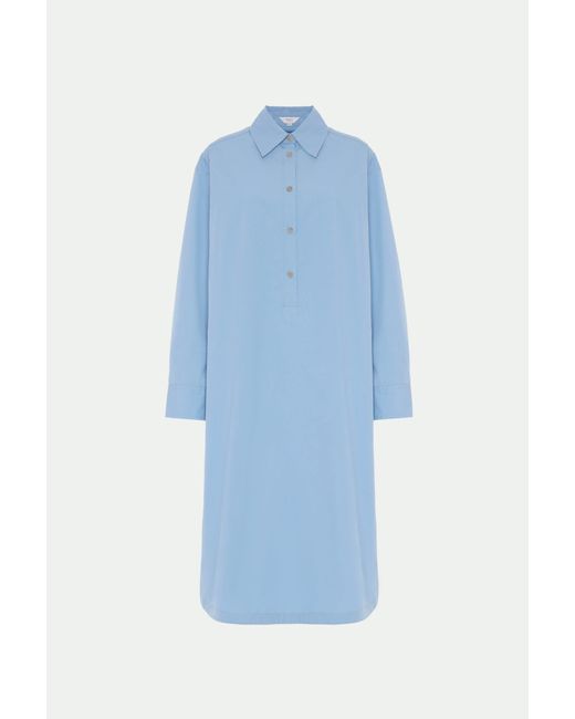 Malo Blue Cotton Shirt Dress