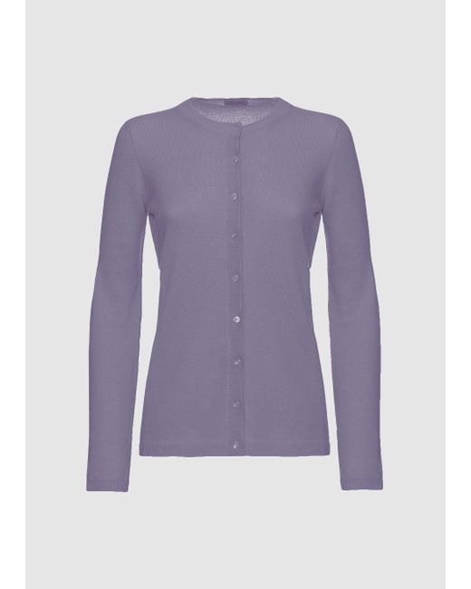 Malo Purple Cashmere And Silk Cardigan