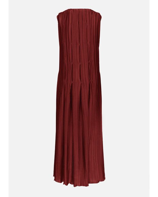 Malo Red Pleated Dress