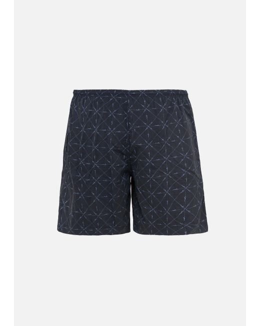 Malo Blue Printed Long Beach Shorts for men