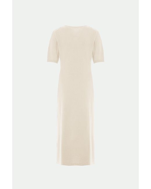 Malo White Luxury Cashmere Dress