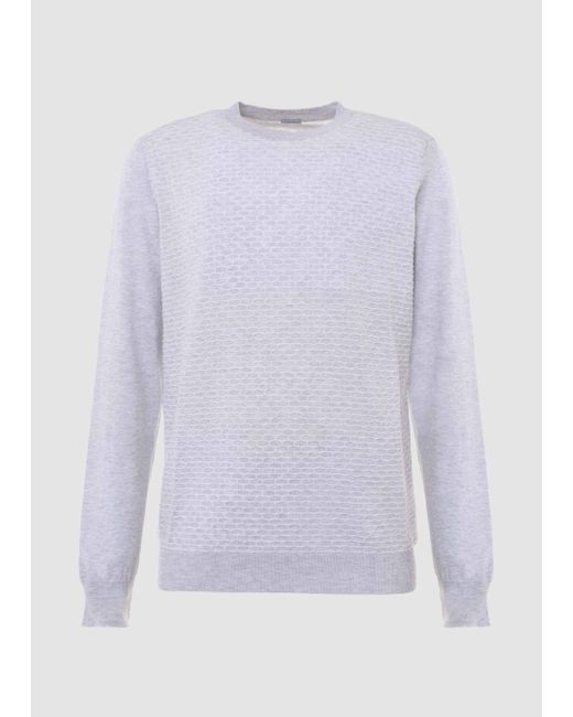 Malo Purple Cotton Crewneck Sweater for men