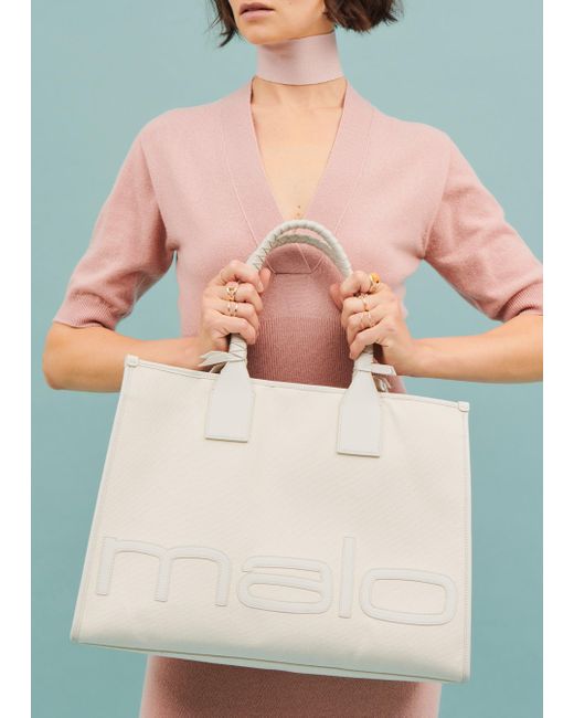 Malo IT Gray Canvas Shopper Bag