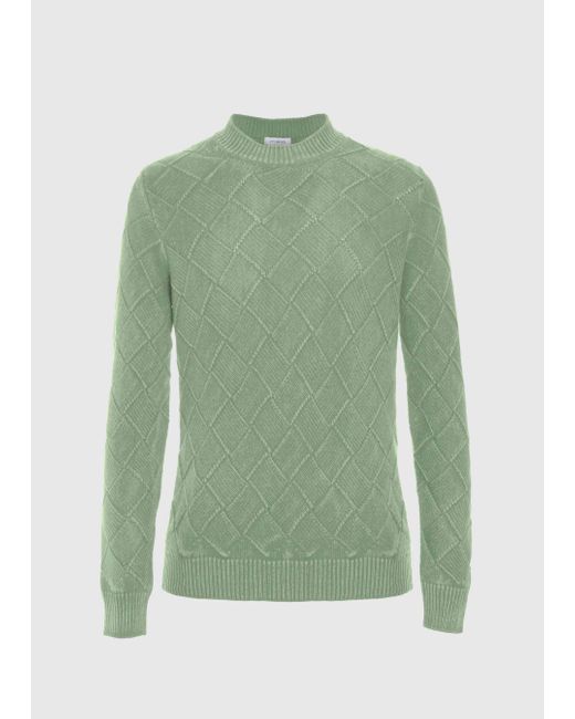 Malo Green Cashmere And Cotton Crewneck Sweater for men