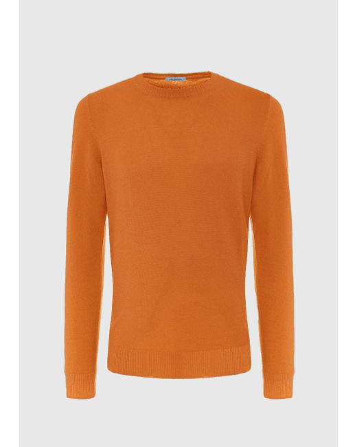 Malo Orange Super Soft Cashmere Crewneck Sweater for men