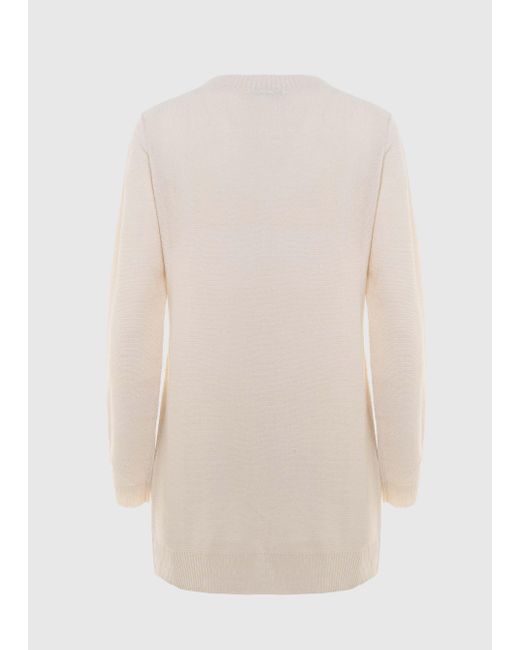 Malo White Silk And Linen Crewneck Sweater