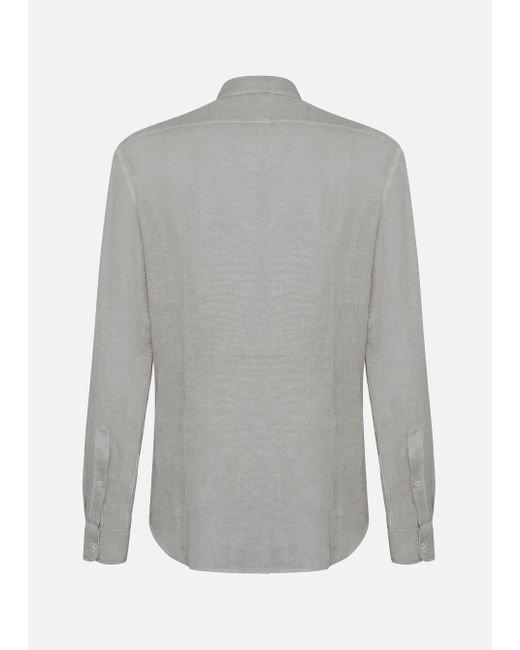 Malo Gray Linen Shirt for men