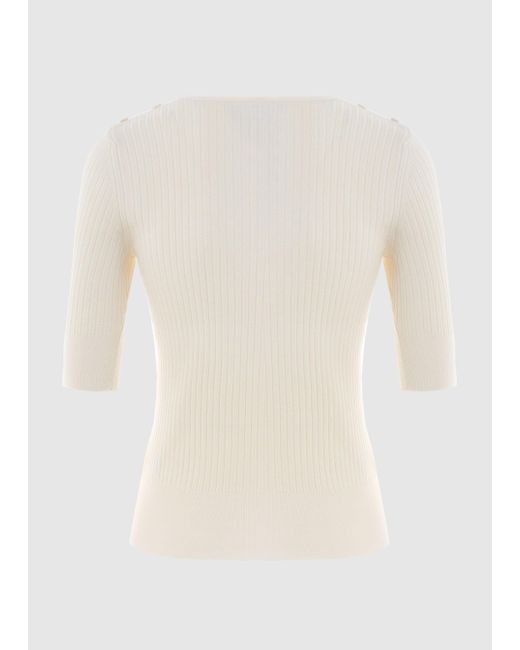 Malo White Silk And Cotton Wide-Neck Sweater