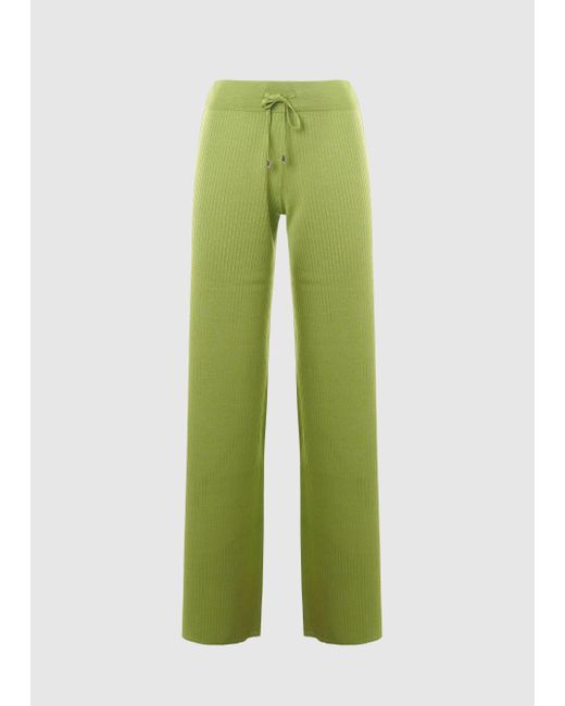 Malo Green Silk Trousers