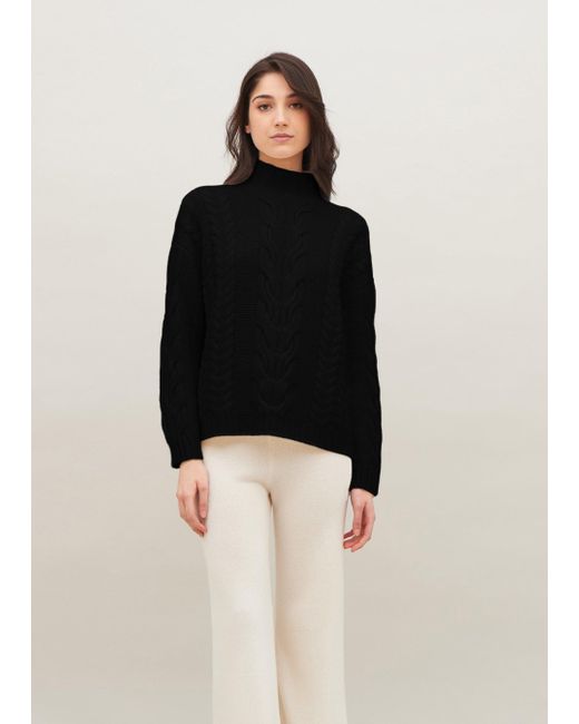 Malo Black Cashmere Turtleneck Sweater