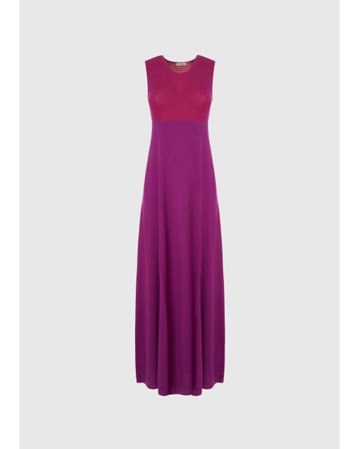 Malo Purple Silk And Cotton Dress