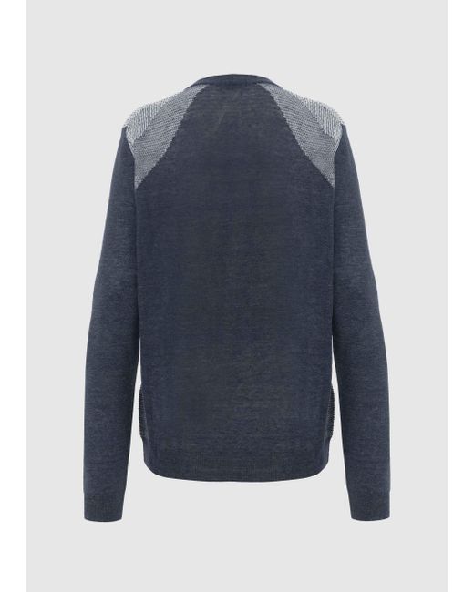 Malo Blue Linen And Cotton Crewneck Sweater for men