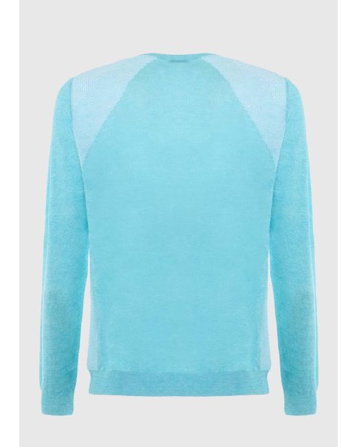 Malo Blue Linen And Cotton Crewneck Sweater for men