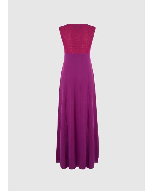 Malo Purple Silk And Cotton Dress
