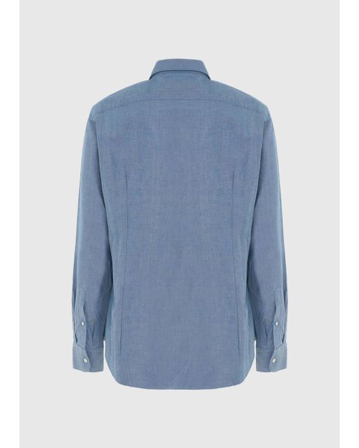 Malo Blue Cotton Shirt for men