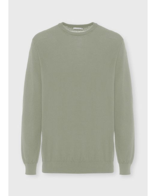 Malo Green Cashmere And Silk Crewneck Sweater for men