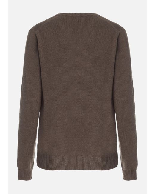 Malo Brown V-Neck Cashmere Sweater for men