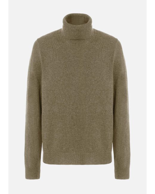 Malo Green Cashmere Turtleneck Sweater for men