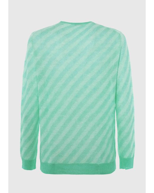 Malo Linen And Cotton Crewneck Sweater in Green for Men | Lyst