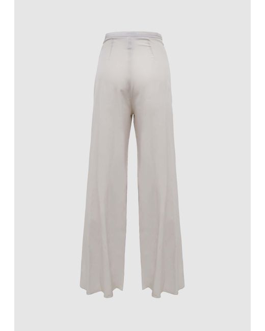 Malo White Silk Trousers