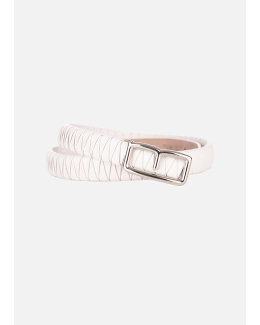Malo White Hand-Woven Leather Belt