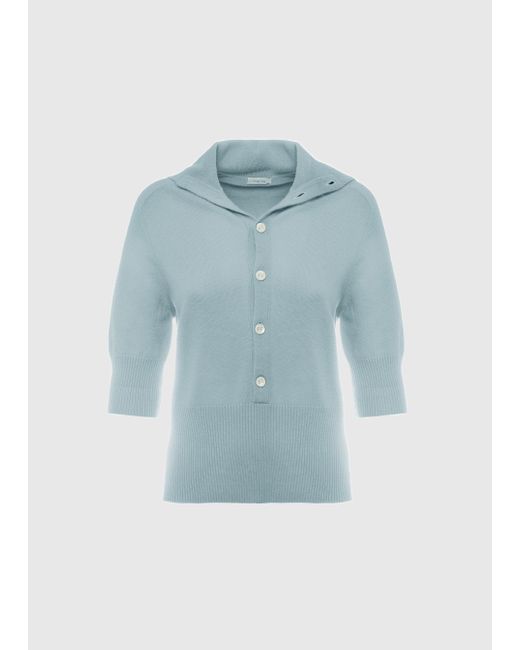 Malo Blue Cashmere Polo Shirt