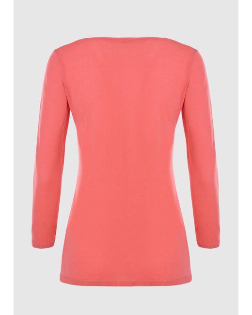 Malo Pink Cotton V Neck Sweater