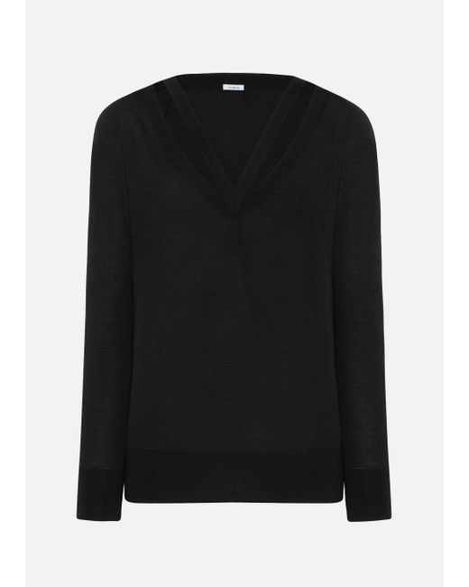 Malo Black V-Neck Sweater