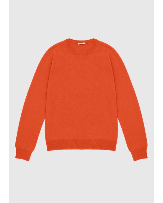 Malo Orange Cashmere Blend Crewneck Sweater for men