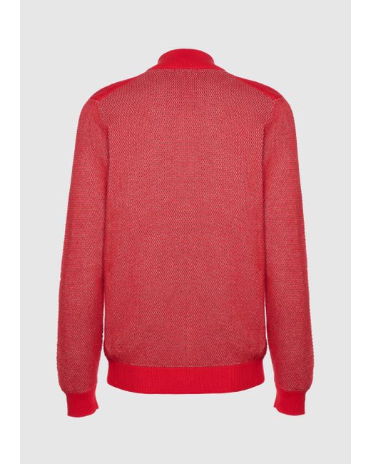 Malo Red Cotton Bomber for men
