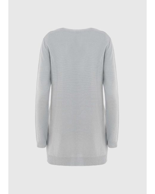 Malo Gray Silk And Linen Crewneck Sweater