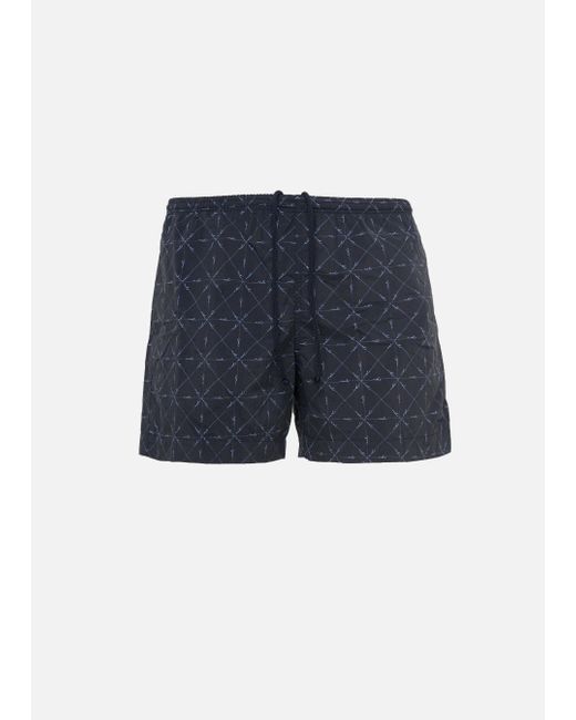 Malo Blue Printed Beach Shorts for men