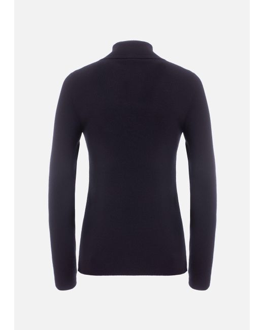 Malo Blue Cashmere And Silk Turtleneck Sweater