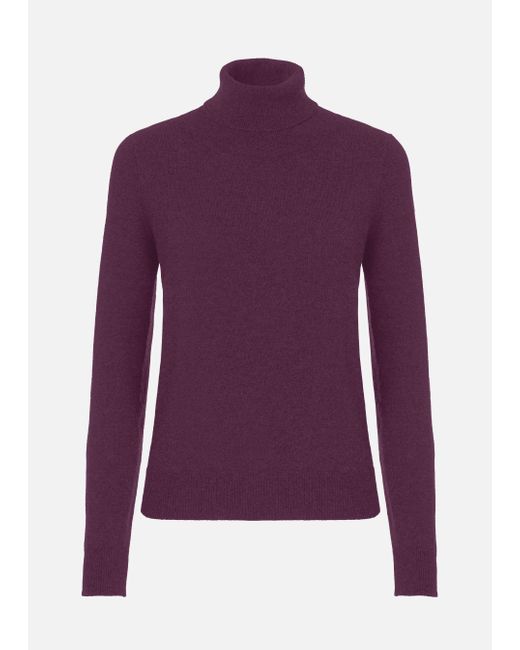 Malo Purple Cashmere Turtleneck Sweater